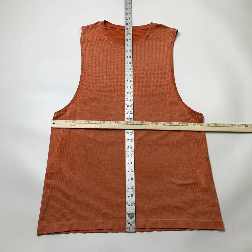 Lululemon Shirt Mens L Large Tangerine Metal Vent Tech Sleeveless Muscle Tank